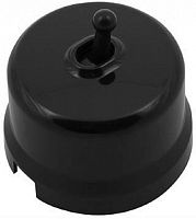 Переключатель-ретро пластик тумблерный Bironi Лизетта 1-кл. перекрестный черный картинка